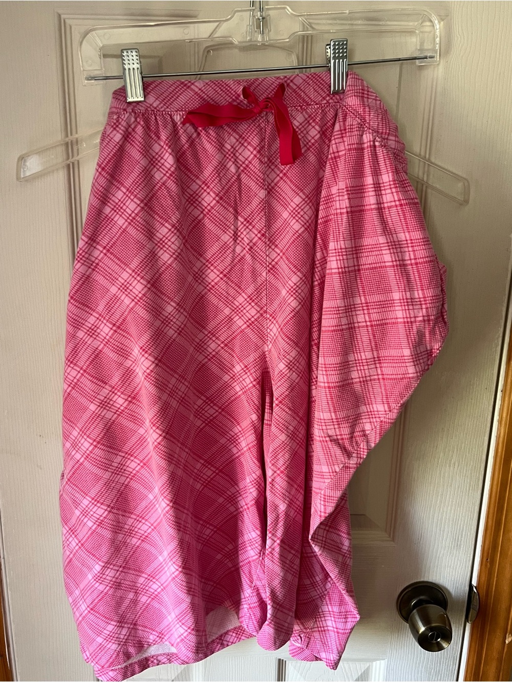 Serenada Pink Plaid Women’s Elastic-Waist Skort with Drawstring